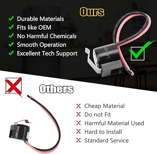 Miniatura 5 de W10225581 Pieza de repuesto para termostato bimetálico para descongelación compatible con Whirl-pool Ken-more- Sustituye a AP6017375 2149849 2161331