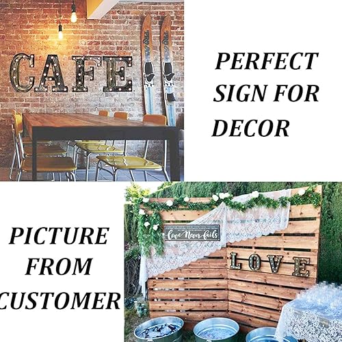 Miniatura 7 de Glintee LED Letra grande de marquesina con luces, 26 letras, estilo clásico, para luz nocturna, boda, fiesta de cumpleaños, funciona con pilas,