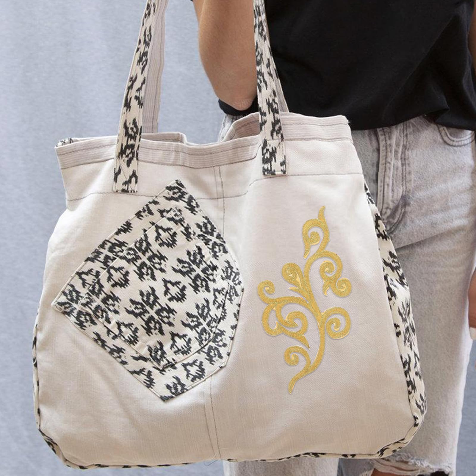 SEWACC 50 Pares Parche Bordado Dorado para Decoración de Ropa Poliéster y Algodón, Versátil y Seguro para Prendas de Vestir y Trajes de Actuación