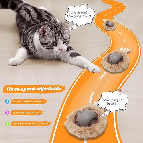 Miniatura 3 de Paquete de juguetes para gatos, juguetes interactivos para gatos de interior, juguete para gatos Speedy Tail 2.0, juguete de ratón de plumas para