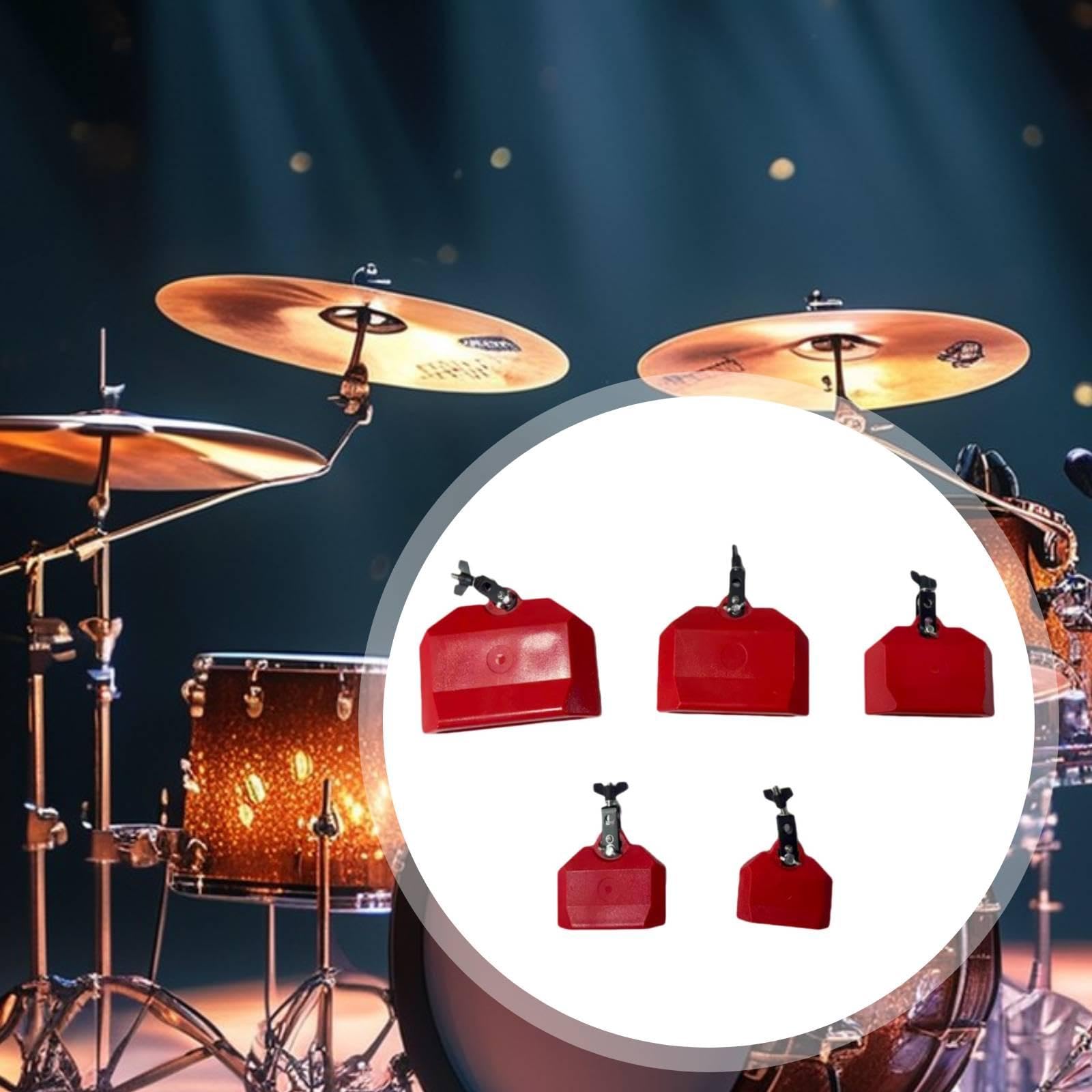 5 Stück Musikalisches Percussion Block Rhythmusblock Schlaginstrument Zubehör aus Robustem Pp Material mit Vielseitigem Klang für Musiker Anfänger, Rot