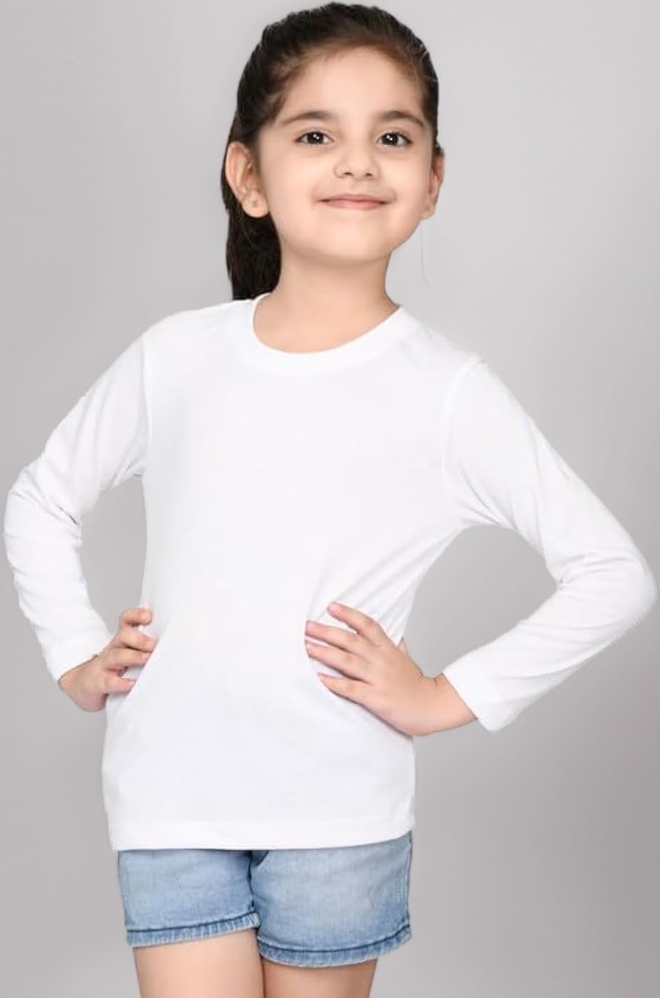 Girls Full Sleeves T-Shirt for Kids | Cute Printed Casual Wear | Soft Cotton Blend | Comfortable Regular Fit | 2-16 Years | Multiple Colors