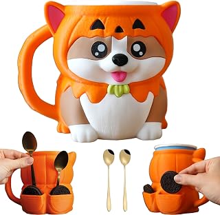 Kevin the Corgi Ice Cream Pint Holder, Ice Cream Pint Holder, Holds 473 Ml/16 Oz Pints of Ice Cream, Includes two spoons and two snack containers. (1 pcs)