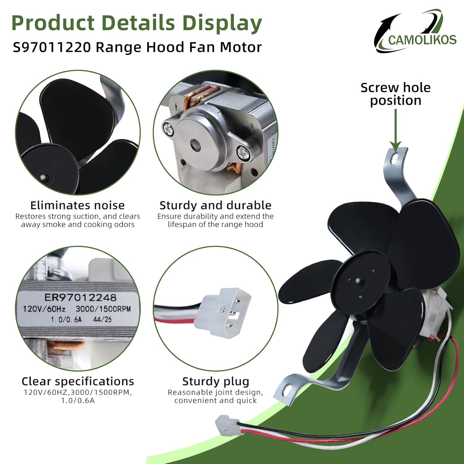 S97011220 Fan Assembly Fits for Broan BP19 41000 Series Range Hood Fan Motor Assembly Replacement 1172574 97005162 97007966 97011247 S97005162 S97007966 S97011247