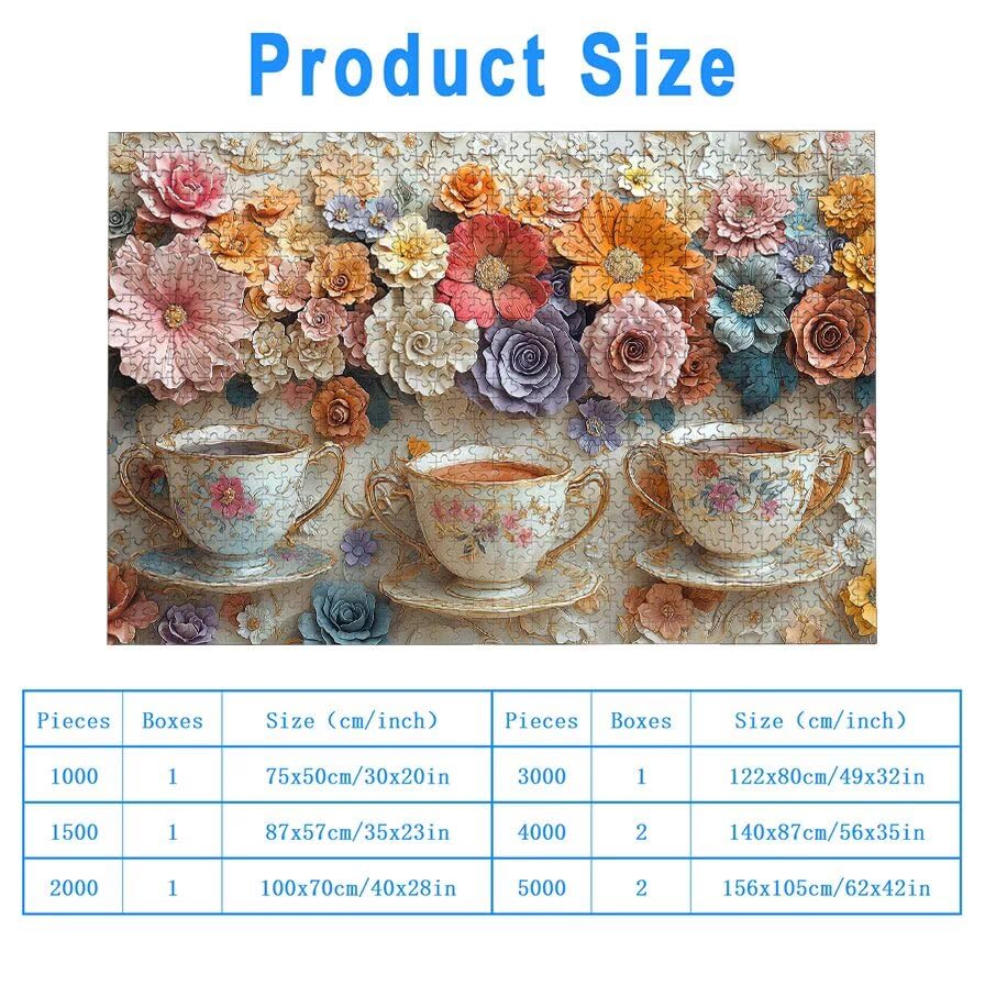 Puzzle 5000 sztuk kwiatów, puzzle drewniany kubek dla dorosłych, rozmiar: 156 x 105 cm, puzzle 5000 sztuk dla dorosłych, rodzinne gry edukacyjne, puzzle pomysł na prezent dla kobiet, wystrój domu