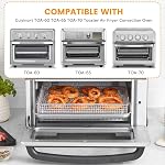 Air Fryer Basket Tray Replacement for Cuisinart TOA-60 TOA-65 TOA-70 Toaster Air Fryer Convection Oven, 12.4 * 11'' Steel Mesh Basket Wire Rack Accessories Parts, Dishwasher Safe