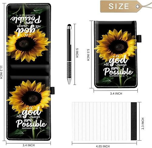 Miniatura 2 de Juego de 4 soportes para bloc de notas de tamaño de bolsillo, de piel sintética, mini bloc de notas con 2 bloc de notas pequeños y lápiz capacitivo,