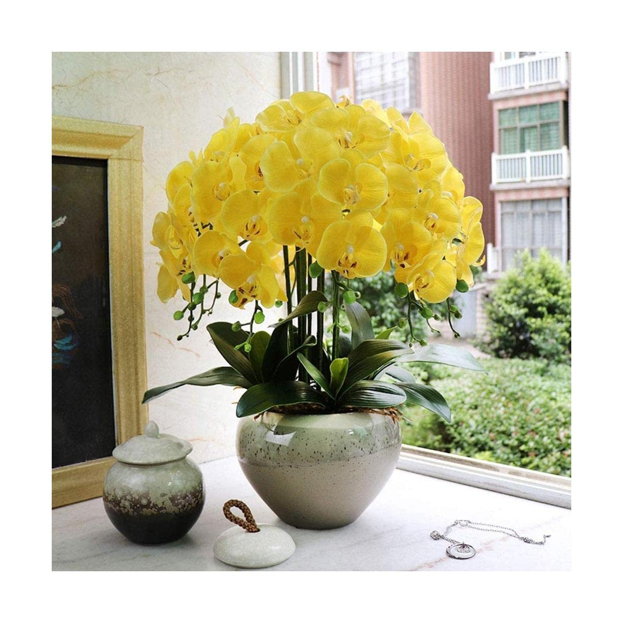 Sztuczne Orchidee Z Wazonem Do Wystroju Domu, Sztuczne Rośliny Bonsai, Kompozycja Kwiatowa, Dekoracja Stołu Na Przyjęcie W Domu I Biurze