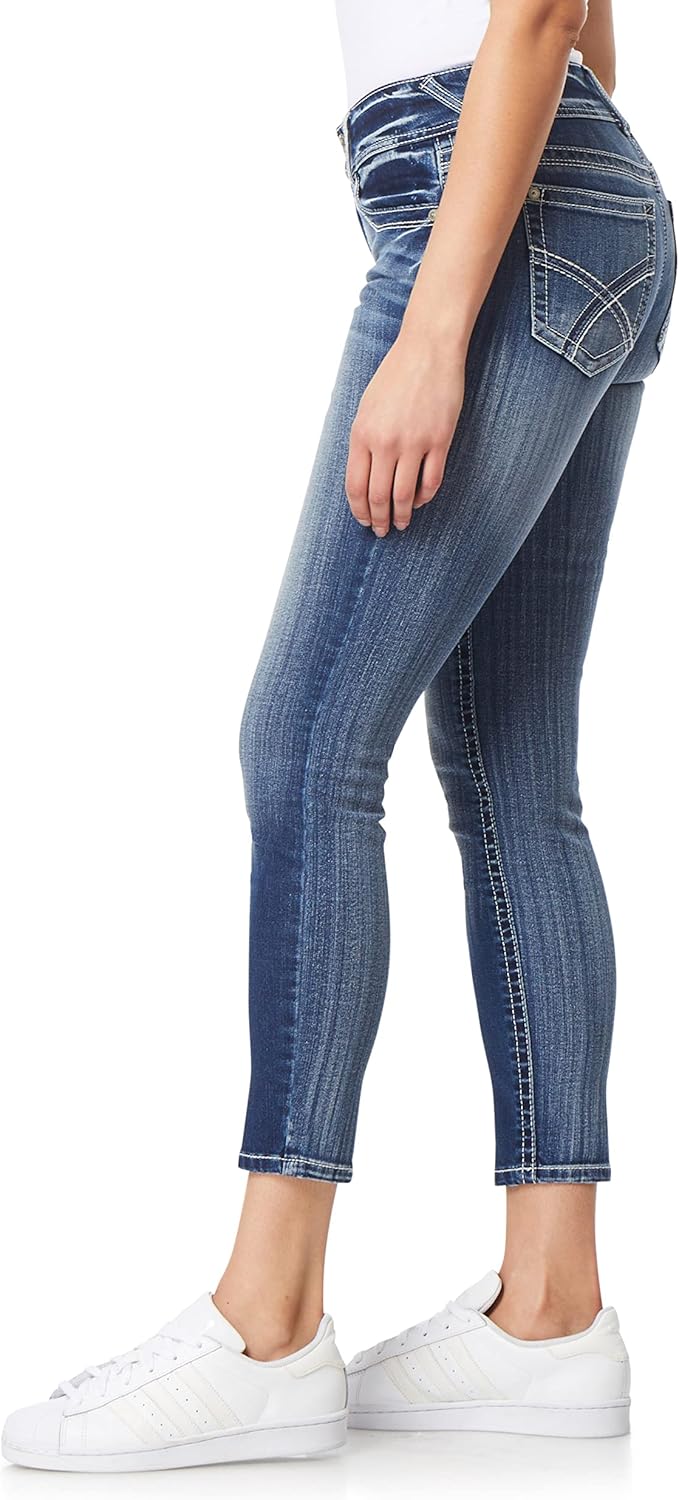 WallFlower Womens Luscious Curvy Ankle Mid-Rise Insta Stretch Juniors Jeans - Image 3