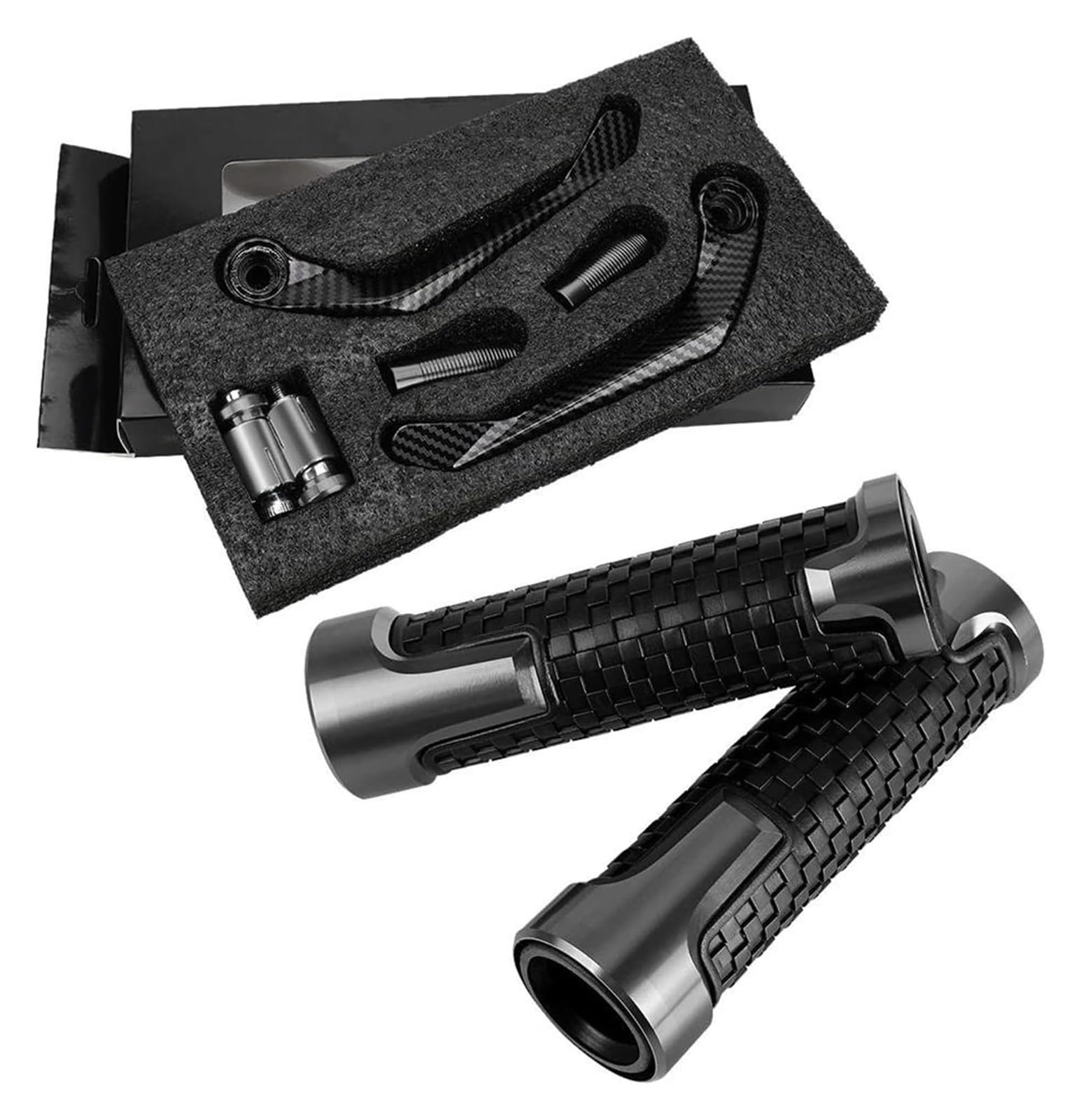 Puños Manillar para Yamaha FZ6 para Fazer 2004-2010 Protector De Manillar Empuñaduras Motocicleta Accesorios Palanca Embrague Freno(Titanium C)