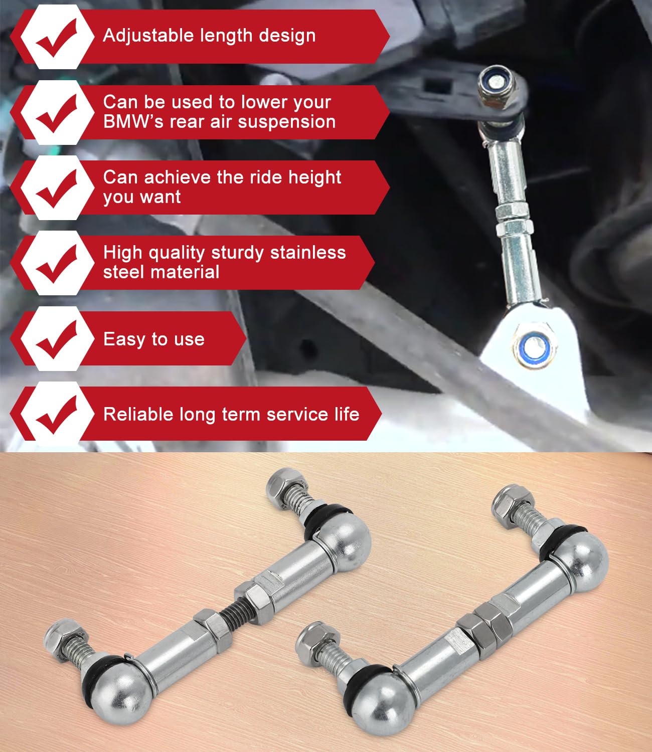 AM Autoparts Rear Integral Link Kit (LH & RH Pair) For BMW 5,6,7 Series E38 E39 X5 – 33321090030