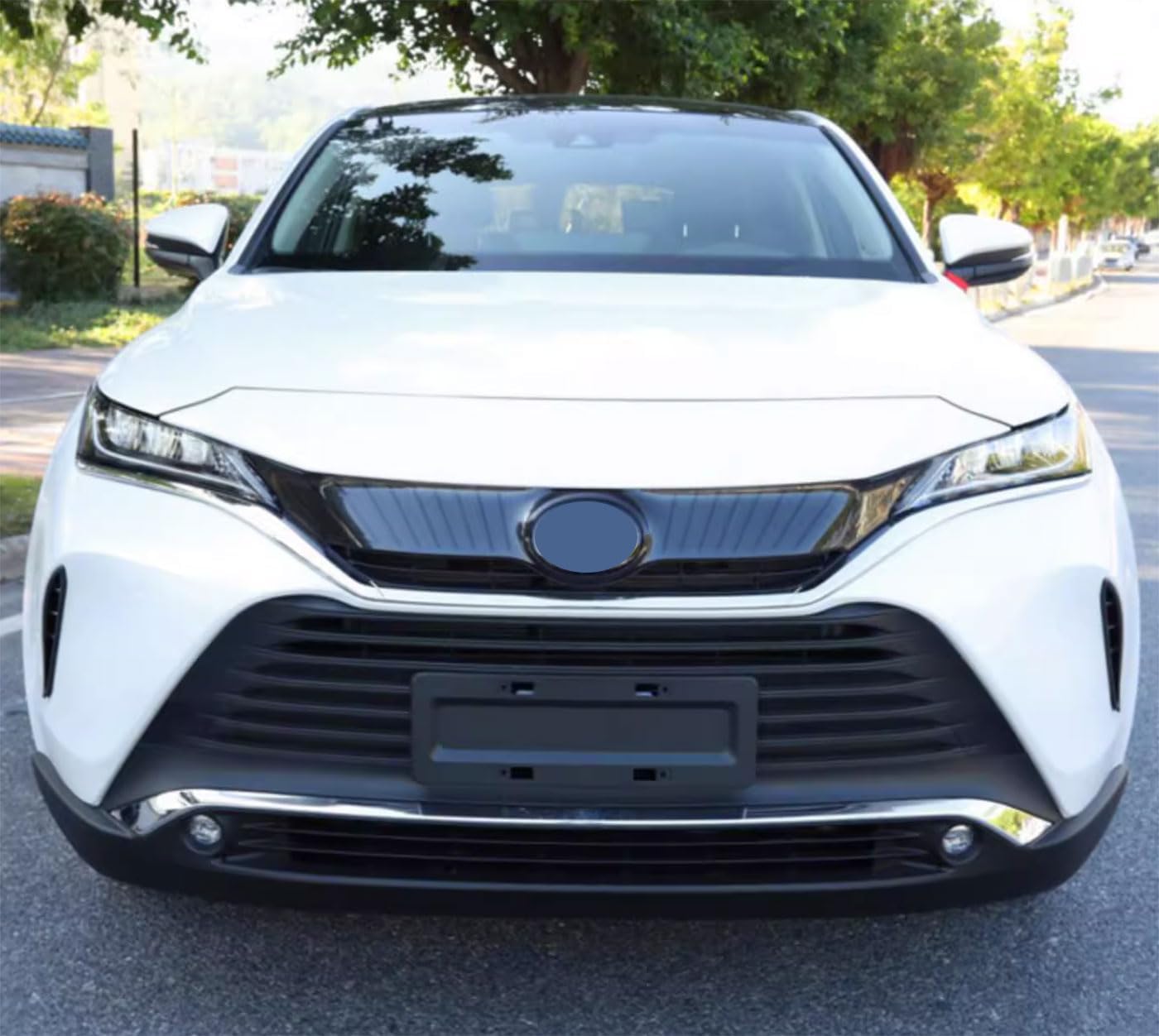 Front Headlights Grille Vent Covers Compatible With Toyota Venza 2021-2024 Front Grill Air Intake Vent Cover Car Accessories ABS 2PCS(Carbon Fiber Style)