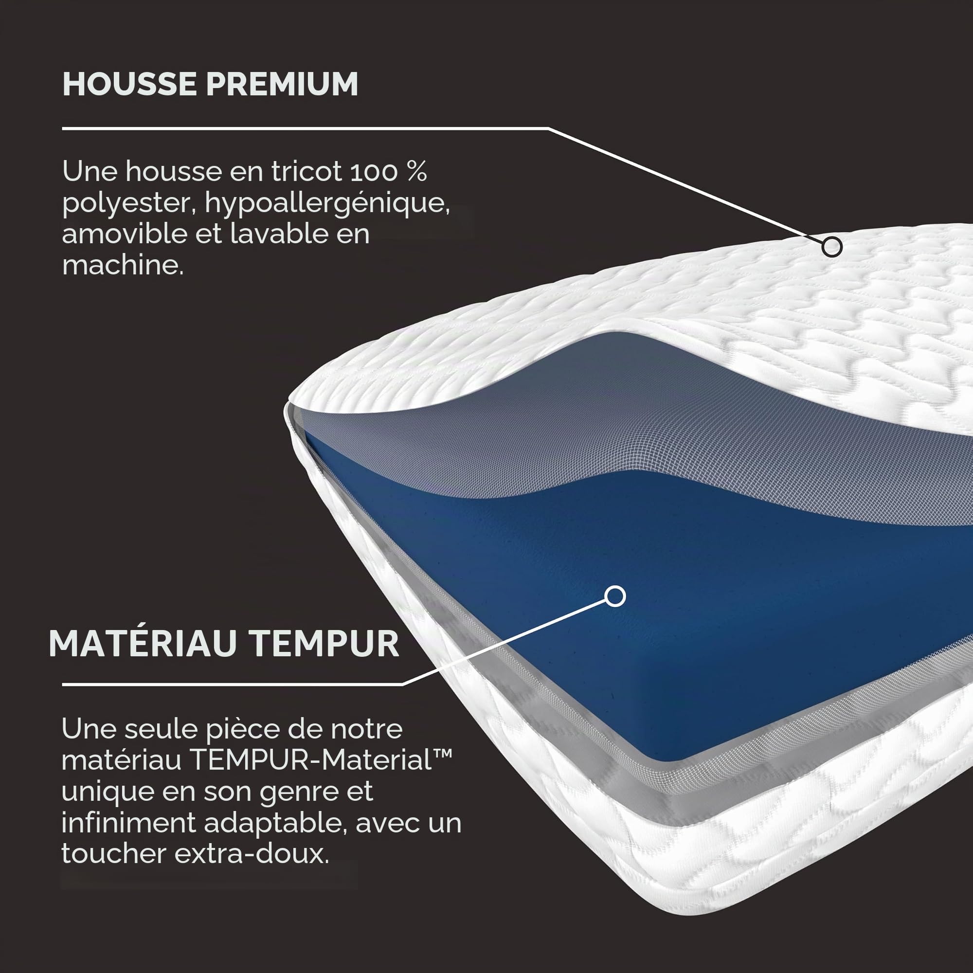 TEMPUR-Pedic Tempur-Cloud Oreiller pour Dormir, Mousse à mémoire de Forme, Blanc, Standard (1 pièce)