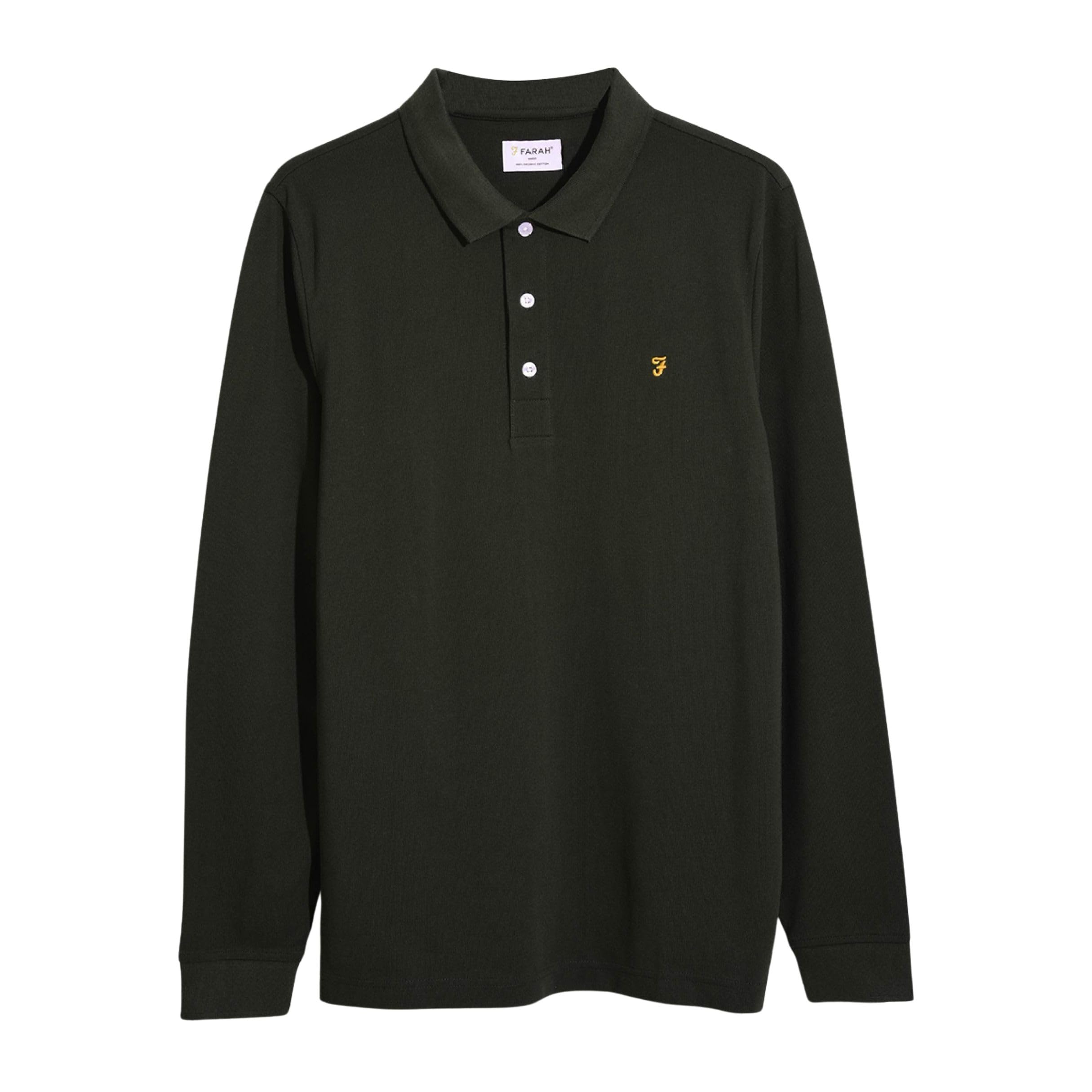 Farah Men's BLANES LS Polo, Evergreen, XL