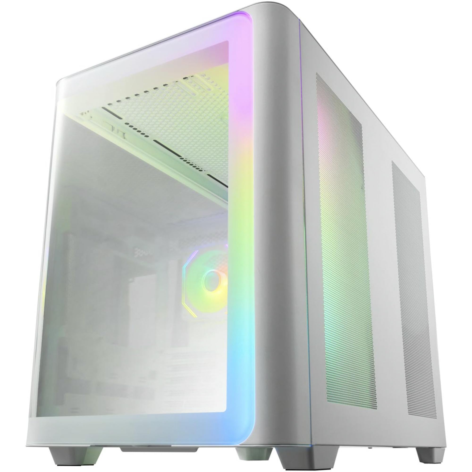 FSP M580 Gamingowa obudowa z zakrzywionego szkła 3D ATX, obsługiwana do ATX MB, biała obudowa