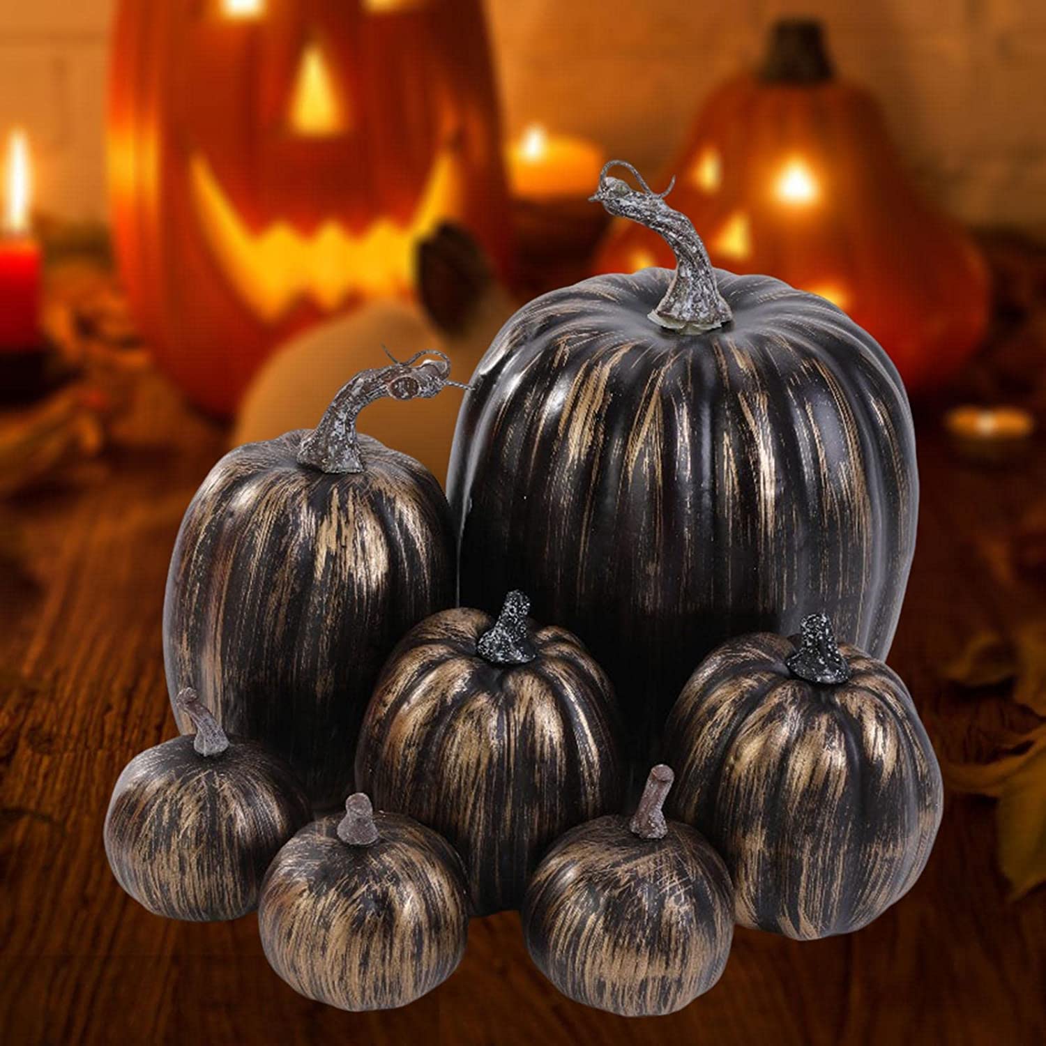 Amazon | 7個 人工南瓜セット ハロウィン用飾り かぼちゃ 置物 ミニ
