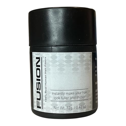 HAIR FUSION - Fibras de cabello humano 100% reales, oculta el cabello calvo y adelgazante, retoque de raíz, voluminizador, unisex (0.43 onzas,