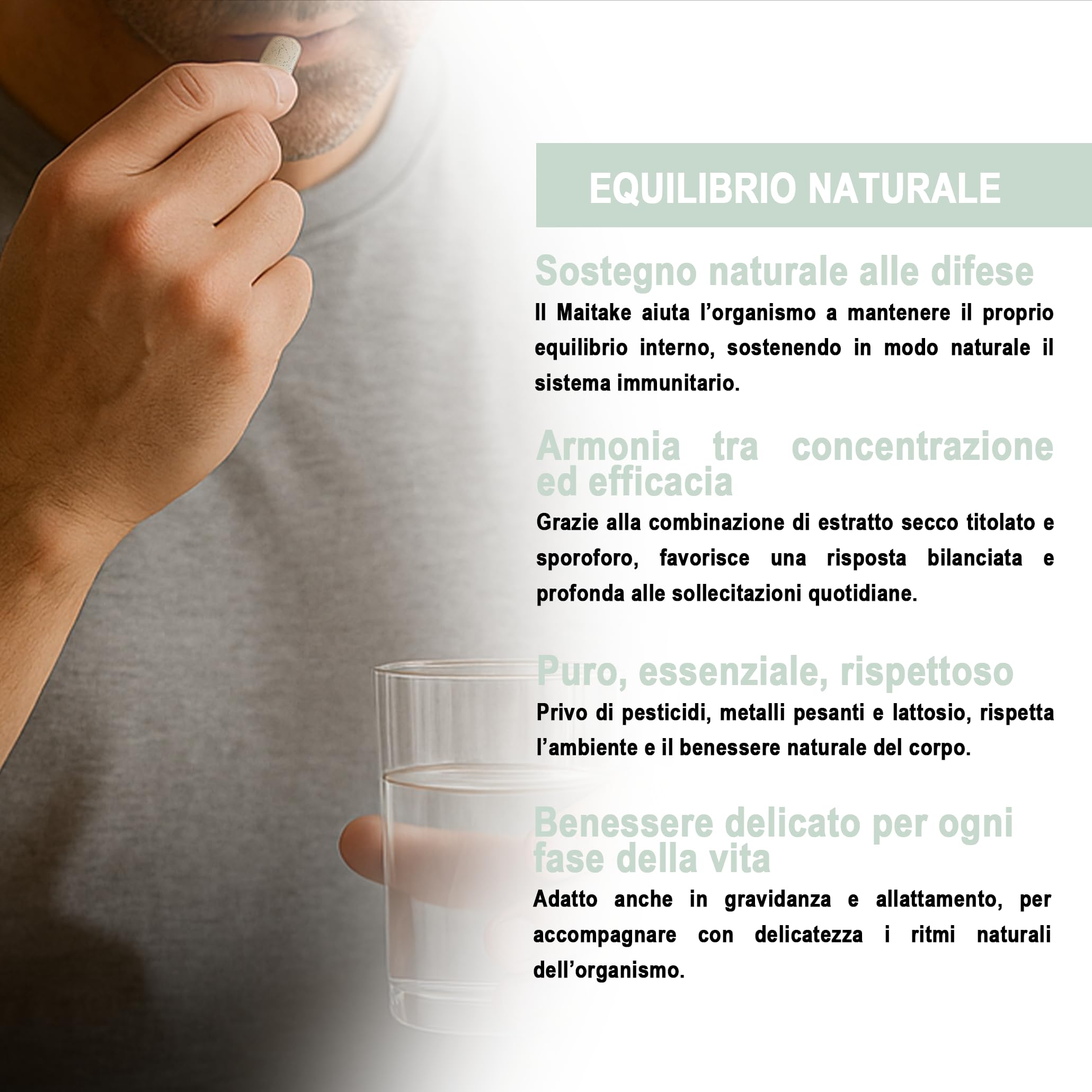 Maitake Plus, Integratore Alimentare con Funghi Medicinali, 90 Compresse 500 mg, Grifola frondosa 50% Sporoforo e 50% Estratto Secco Titolato 30% Polisaccaridi, VeganOK, Senza Glutine, Lattosio e OGM