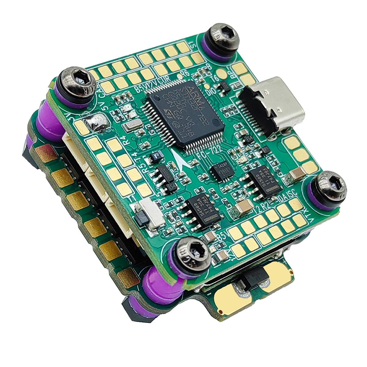 DYS F7 F722 Stack Flight Controller 30x30 AM32 65A 4in1 2-8S Brushless ESC for Freestyle FPV Drone Racing Drone Quadcopter (FC722 AM32 65A ESC)