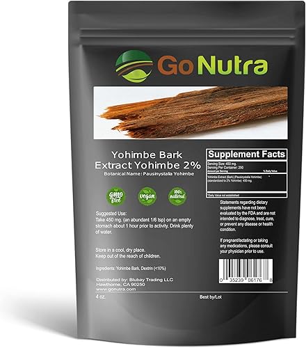 Yohimbe Extracto de corteza en polvo 2% de fuerza Yohimbine (4 onzas4.02oz) extracto concentrado