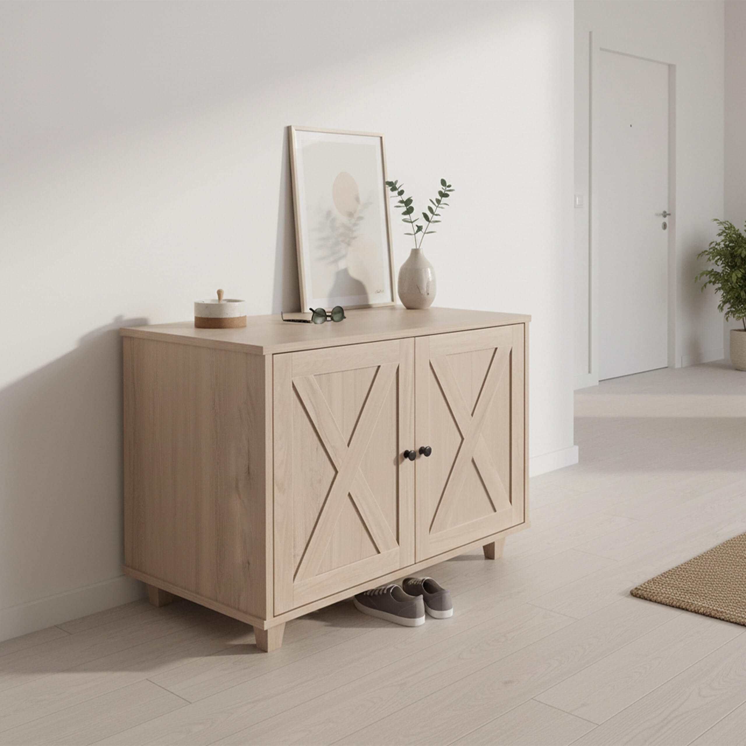 Relaxdays Armario para arenero con tabique extraíble, Entrada Lateral y Bandeja Oculta, 50x80x53 cm, Gris Claro