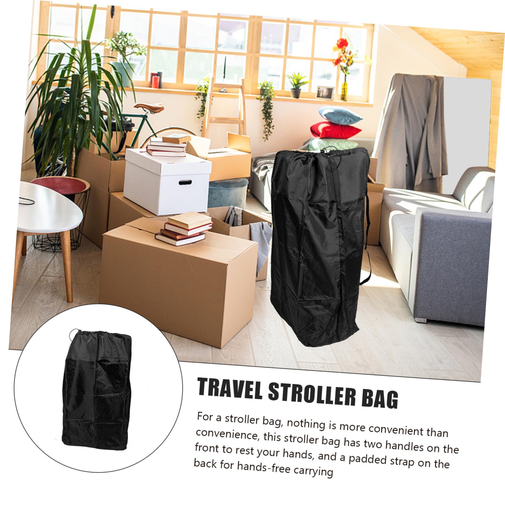 Garneck Bolsa de Viaje Nylon, Negro para Cochecito de Ñiño, Avión
