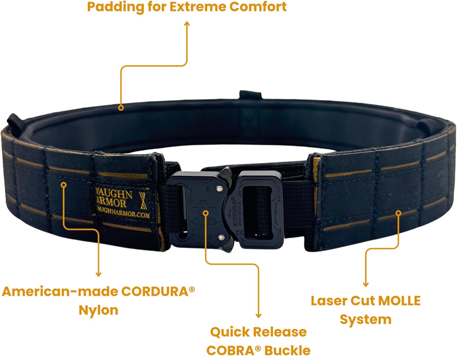 Battle Belt with Inner Belt & Genuine COBRA® Buckle – Laser Cut/Traditional - Cordura® Nylon Tactical Belt