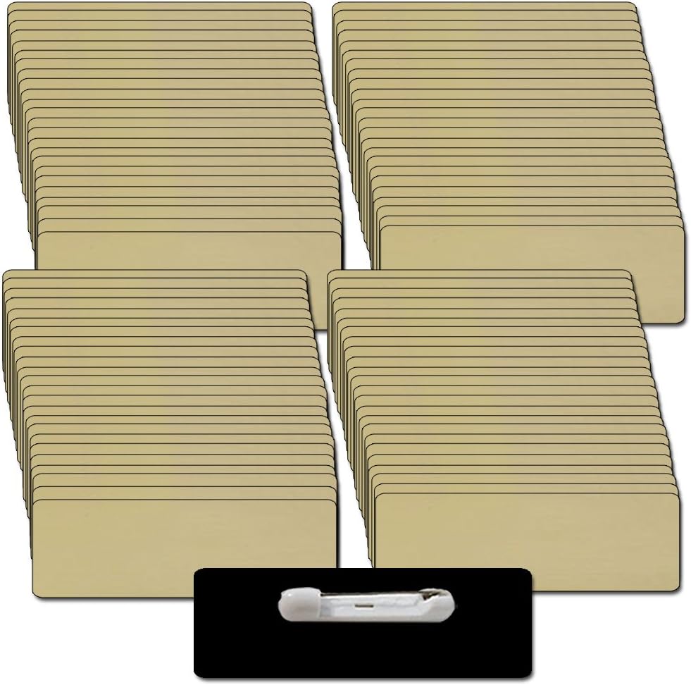 Name Badges with Pin Fasteners 100 Pack Kit Includes