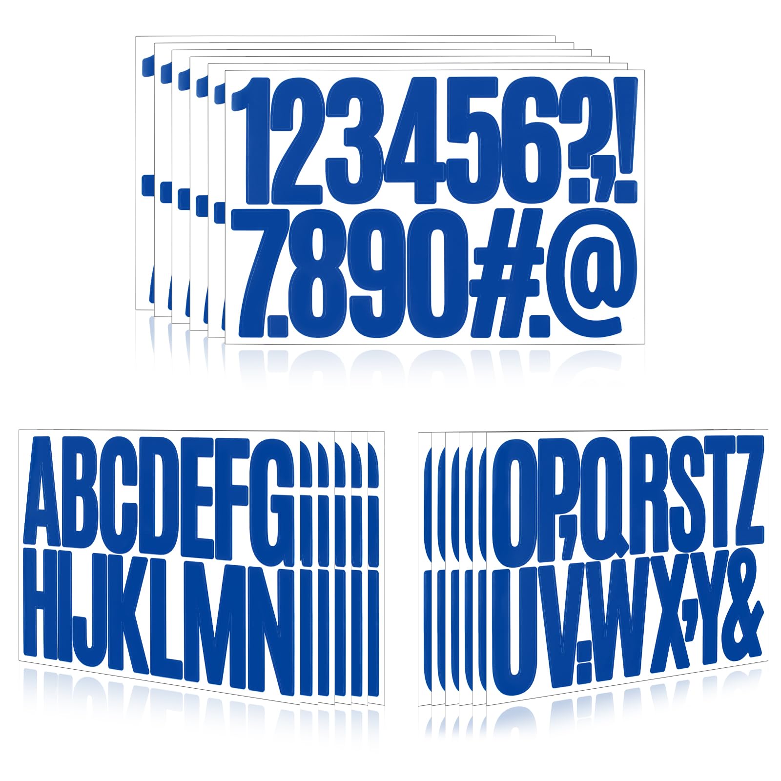 Llewyn Letter Stickers Self Adhesive Waterproof 3 Inch Mailbox Numbers Vinyl Stickers Alphabet Stickers for Water Bottle Window Classroom Car Laptop Scrapbook 288 Pieces (Blue