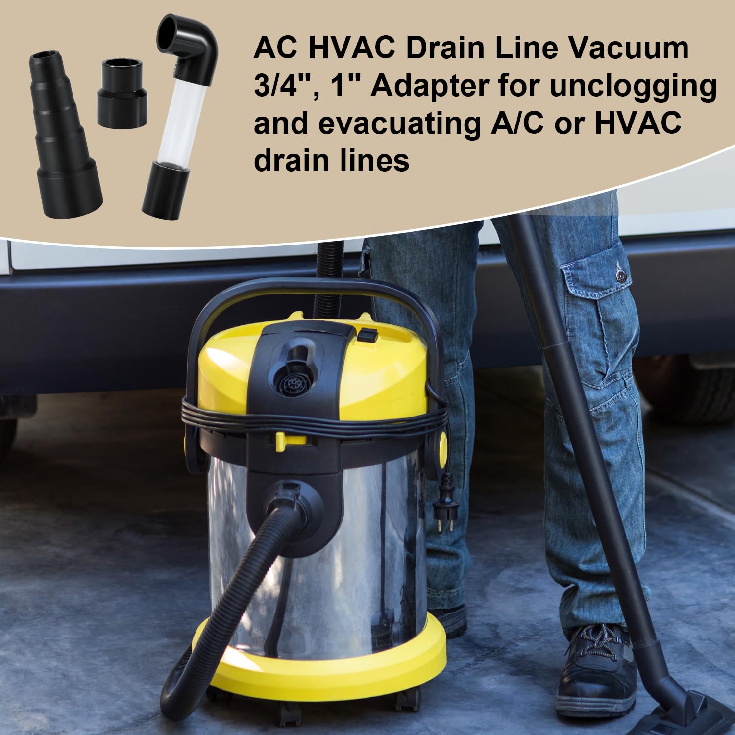 Canlaten·U Wet Vac Attachment AC Drain Line Vacuum Adapter To India