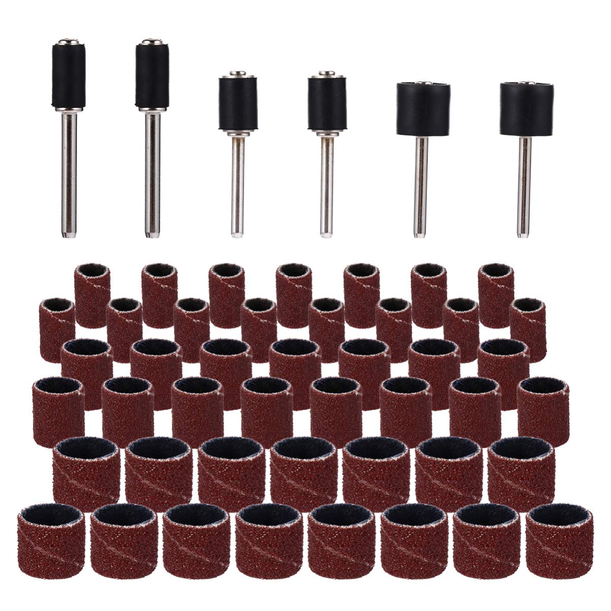 DOITOOL Sanding Discs for Tool 51pcs Sanding Bands Kit Drum Sander Mandrels Sandpaper Band Woodworking Sander
