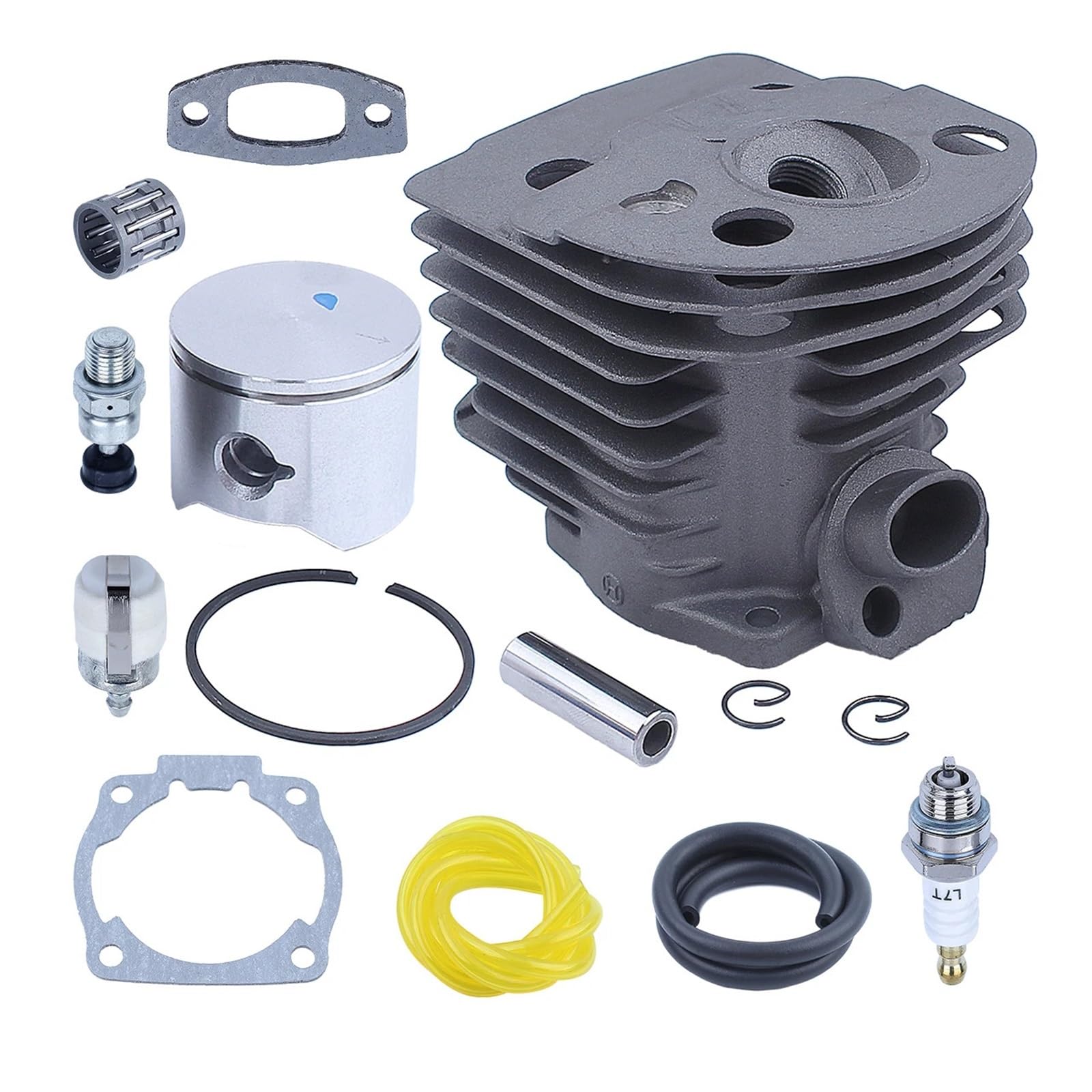 Accesorios para cortacésped Kit de pistón de Cilindro de 45mm for Motosierra 50 51 55, reemplazo de válvula de descompresión 503 60 91 71, Junta de Tubo de Filtro de línea de Combustible
