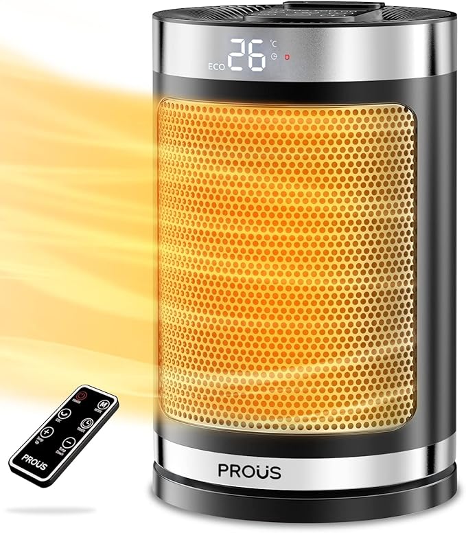 PROUS Electric Heater, 1500W Fast Heating Ceramic Fan Heater with