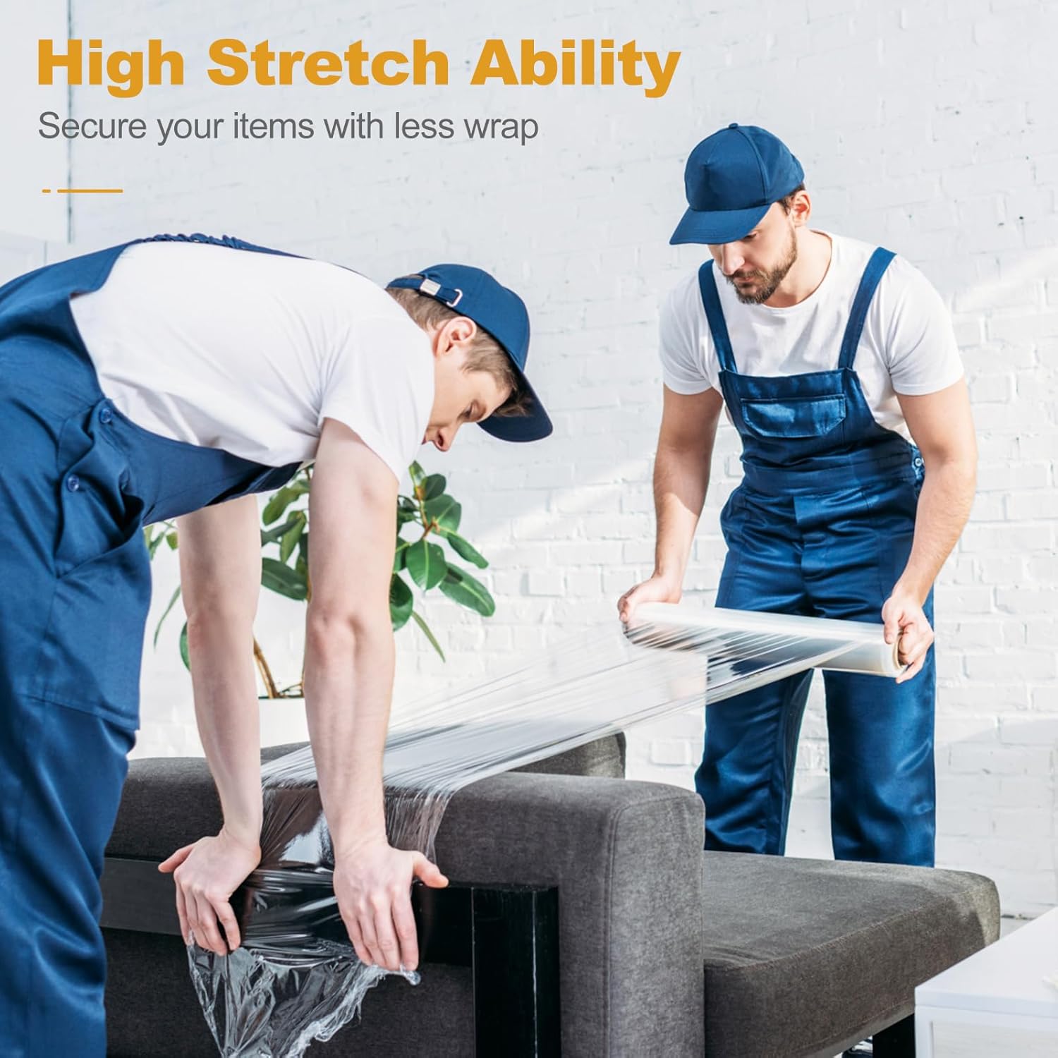 Tangkula 4 Rolls 18" x 1500 Ft Stretch Wrap, Heavy Duty Shrink Wrap Roll for Packing, 60 Gauge High Performance Plastic Wrap for Moving Packing Shipping Furniture Luggage