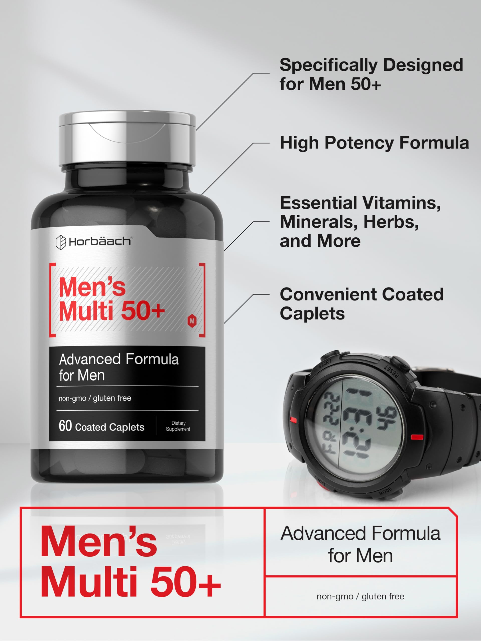 Horbäach Mens Multivitamins 50 Plus | 60 Caplets — Amazon image 5