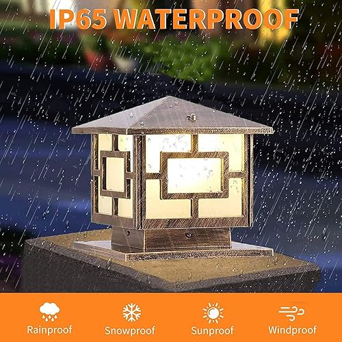 Miniatura 4 de Luces de columna para exteriores, impermeables, para patio, exteriores, accesorios de aluminio antioxidante, lámpara de pilar moderna para