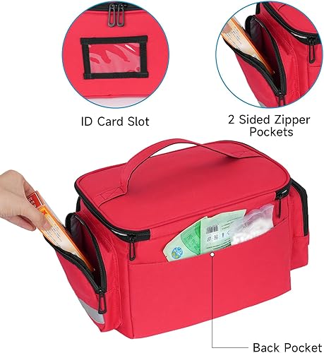 Miniatura 4 de Jaffzora Bolsa organizadora de medicamentos vacía, bolsa de enfermera de salud en el hogar, caja organizadora de botellas de píldoras, bolsa de