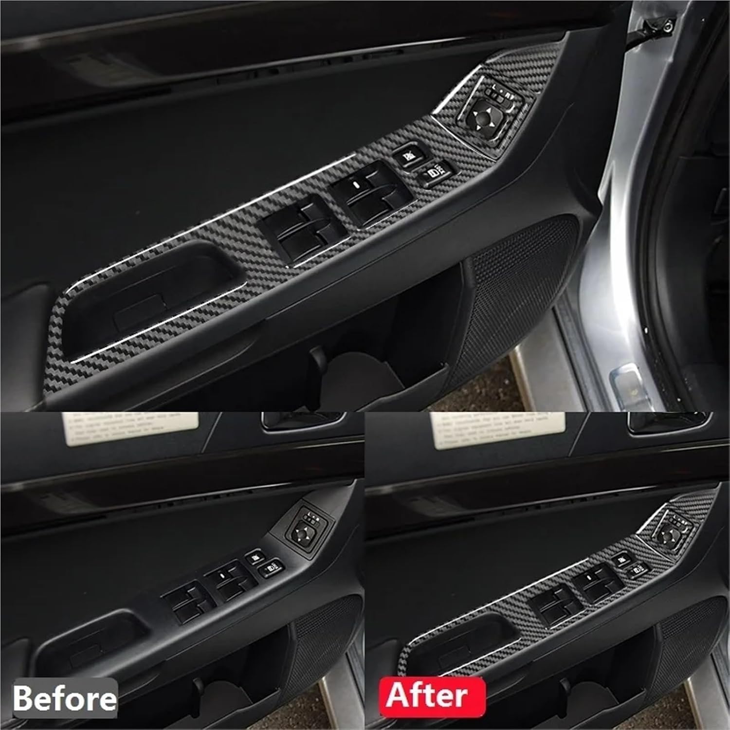 Car Window Lift Switch Panel Sticker Cover Door Button Trim Accessories Compatible With Mitsubishi Lancer 2008-2015 RHD