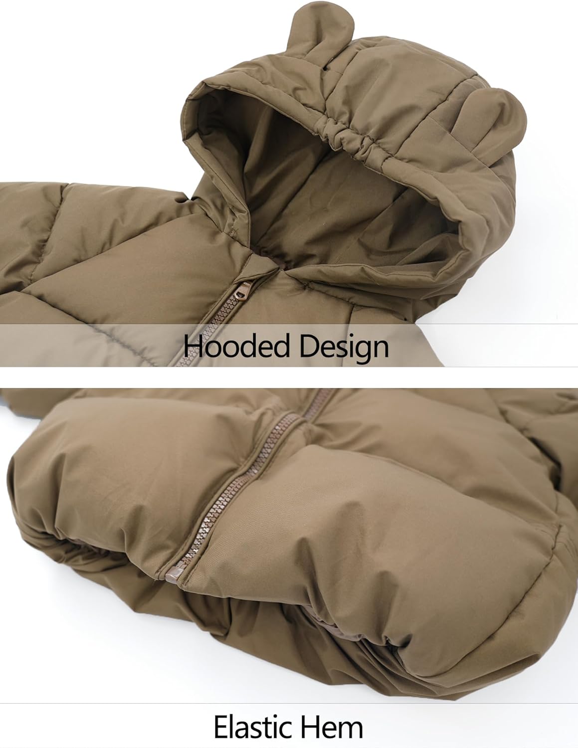 Happy Cherry Toddler Down Jacket Boys Girls Long Sleeve Hooded Windproof Snow Winter Coat Warm Outerwear