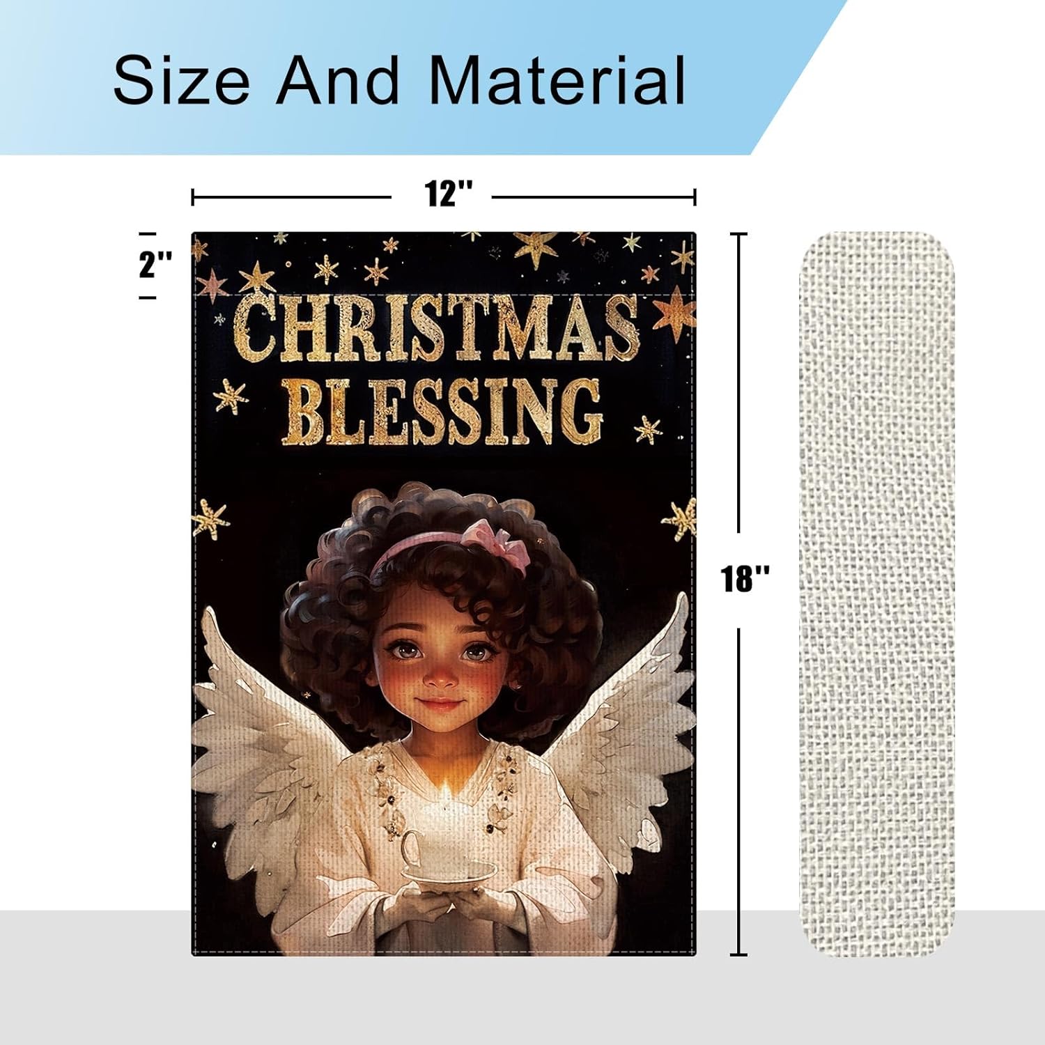 DLZDN Black Girl Blessing Garden Flag Christian Garden Flag 12×18 Inch Double Sided Vertical Burlap Religious Xmas Carols African American Yard Flag Winter Outdoor House Decoration - Image 6