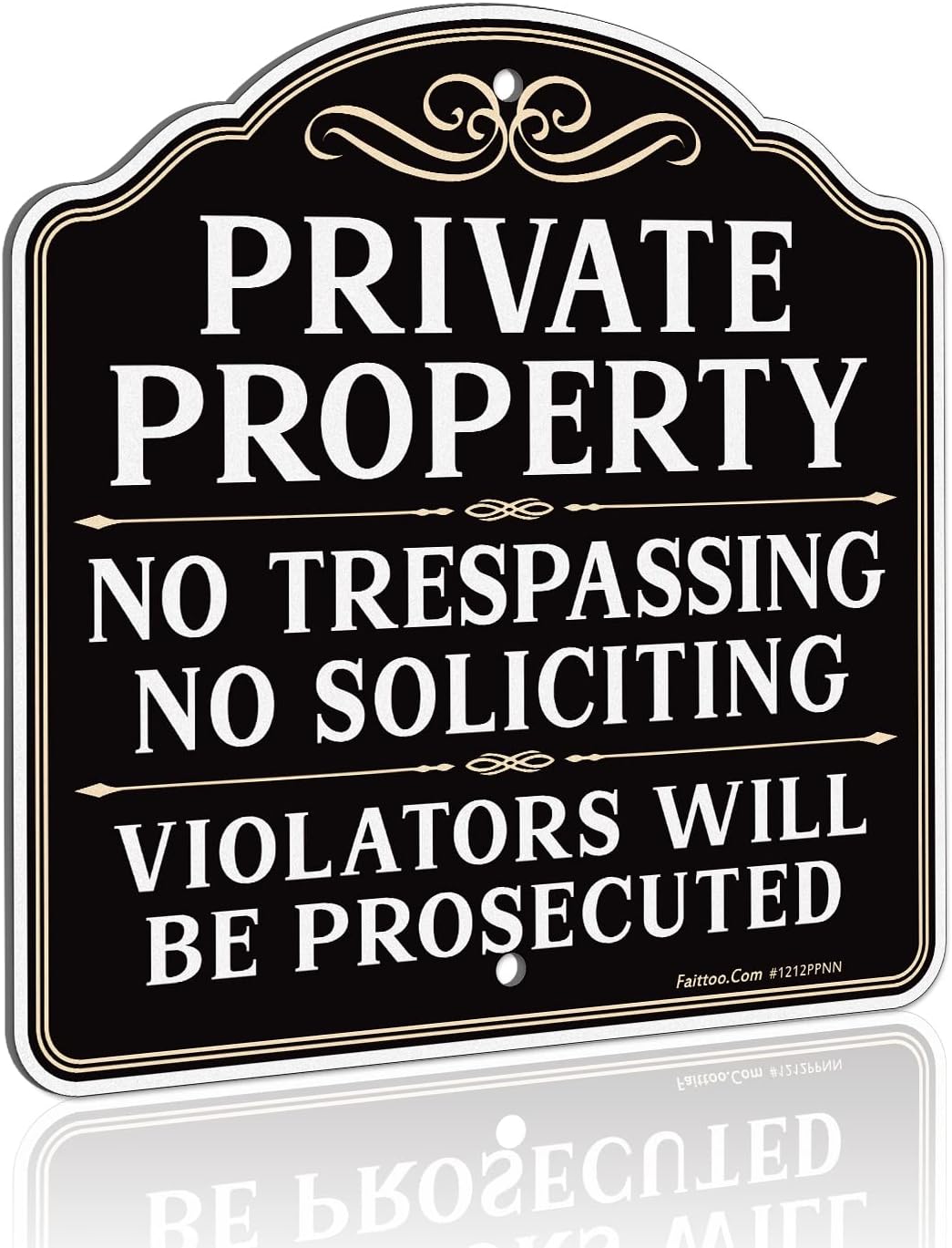 Amazon.com: Faittoo Private Property No Trespassing No Soliciting Sign ...