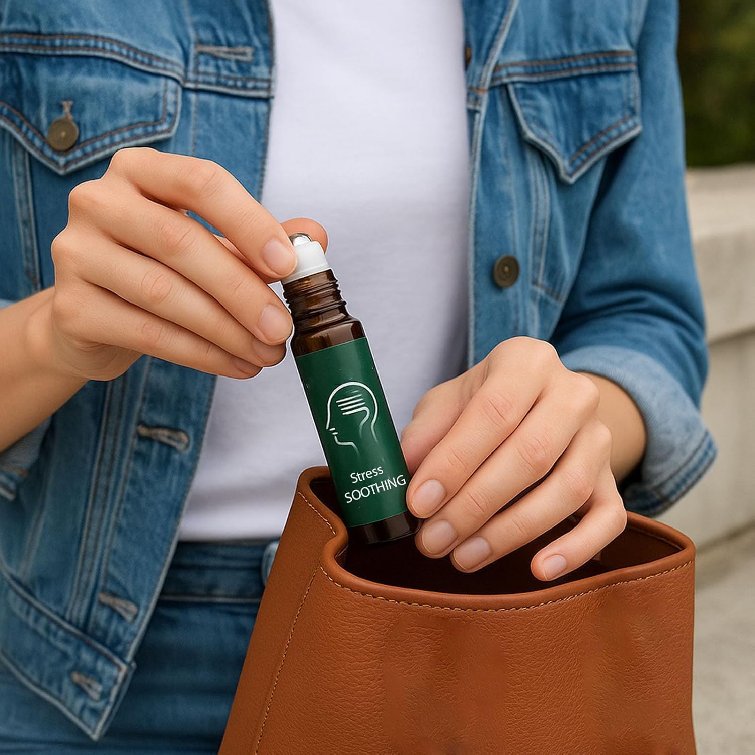 Migraine Relief Roll-On, Peppermint Essential Oil Roll On for Fast Headache, Long-Lasting Support