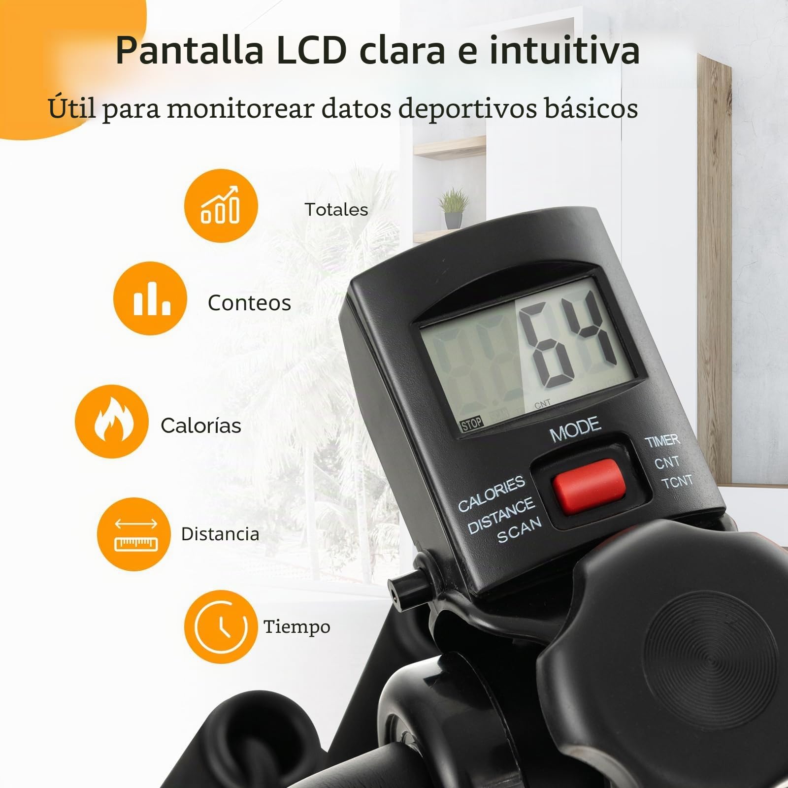GOPLUS Pedales Estaticos para Personas Mayores, Entrenamiento de Brazos y Piernas con Pantalla LCD, Ergómetro, Altura y Longitud Ajustable con Masaje, 45 x 43-53 x 87-100 cm