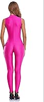 Vista 6 de speerise - Overol de elastano para mujer, con cremallera, sin mangas, ajustado al cuerpo, leotardo para disfraz