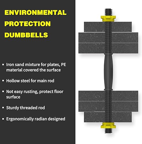 Miniatura 4 de SogesHome Weights Dumbbells Set-Adjustable Dumbbells for Men and Women Weight Lifting Training Weight Equipment Set with Connecting Rod Pair for