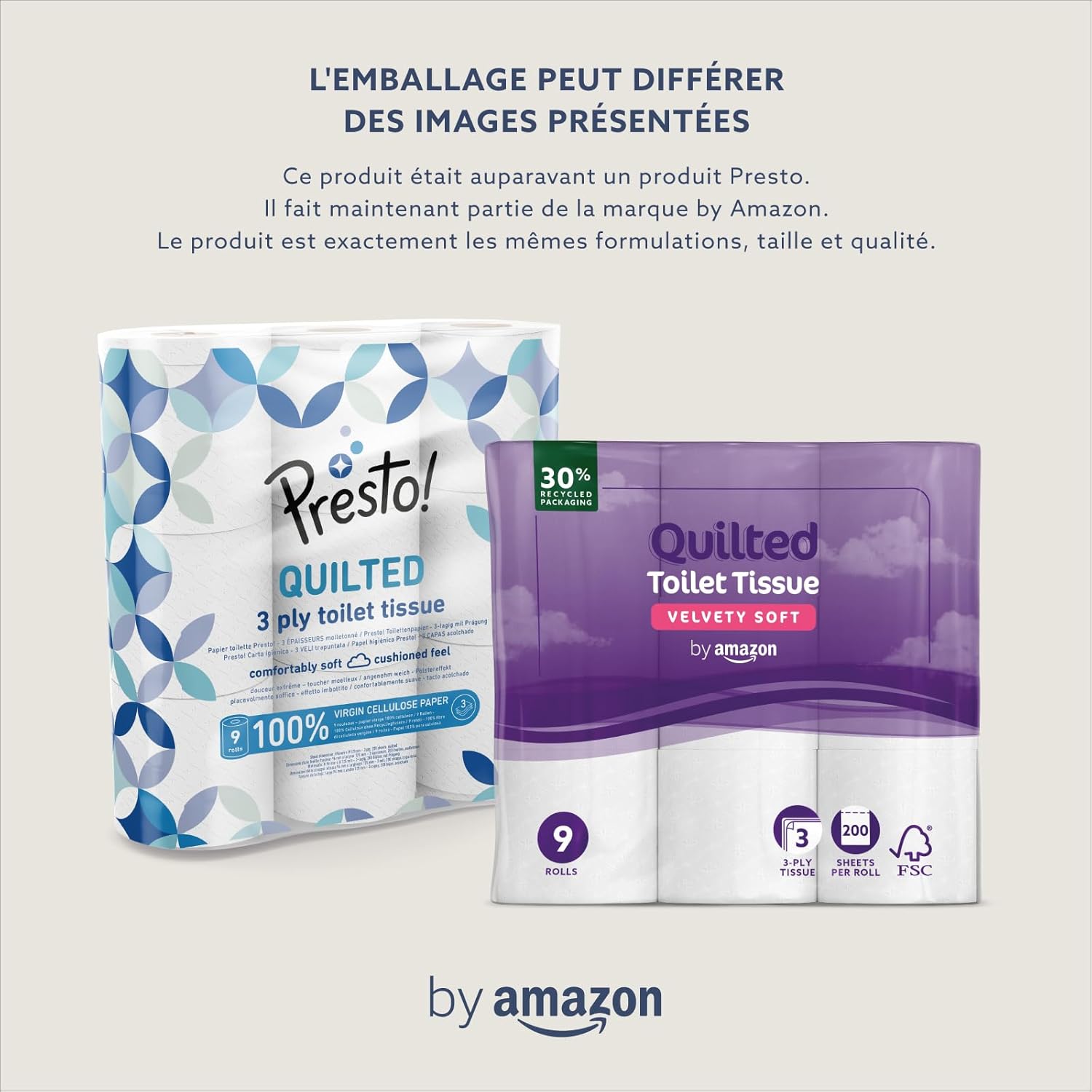 by Amazon Papier Toilette Matelassé: Douceur et Confort Supérieur (36 Rouleaux) - Image secondaire