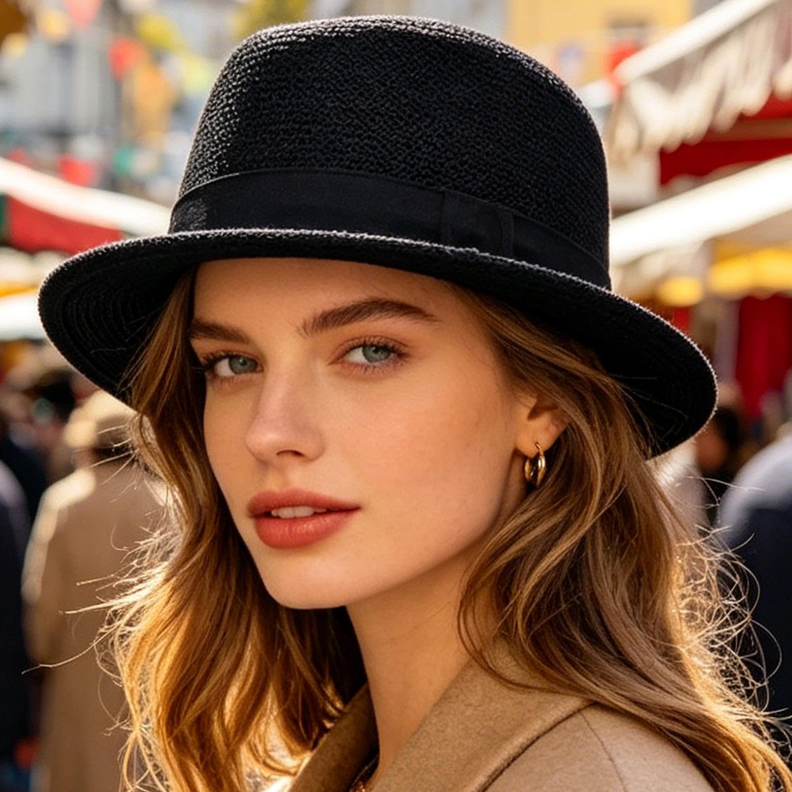 Sombrero Porkpie De Verano - Gorra Jazz Transpirable Y con Estilo,Sombreros De Paja Pork Pie para Hombre | para Verano Playa Actividades Al Aire Libre Cosplay Unisex Vacaciones