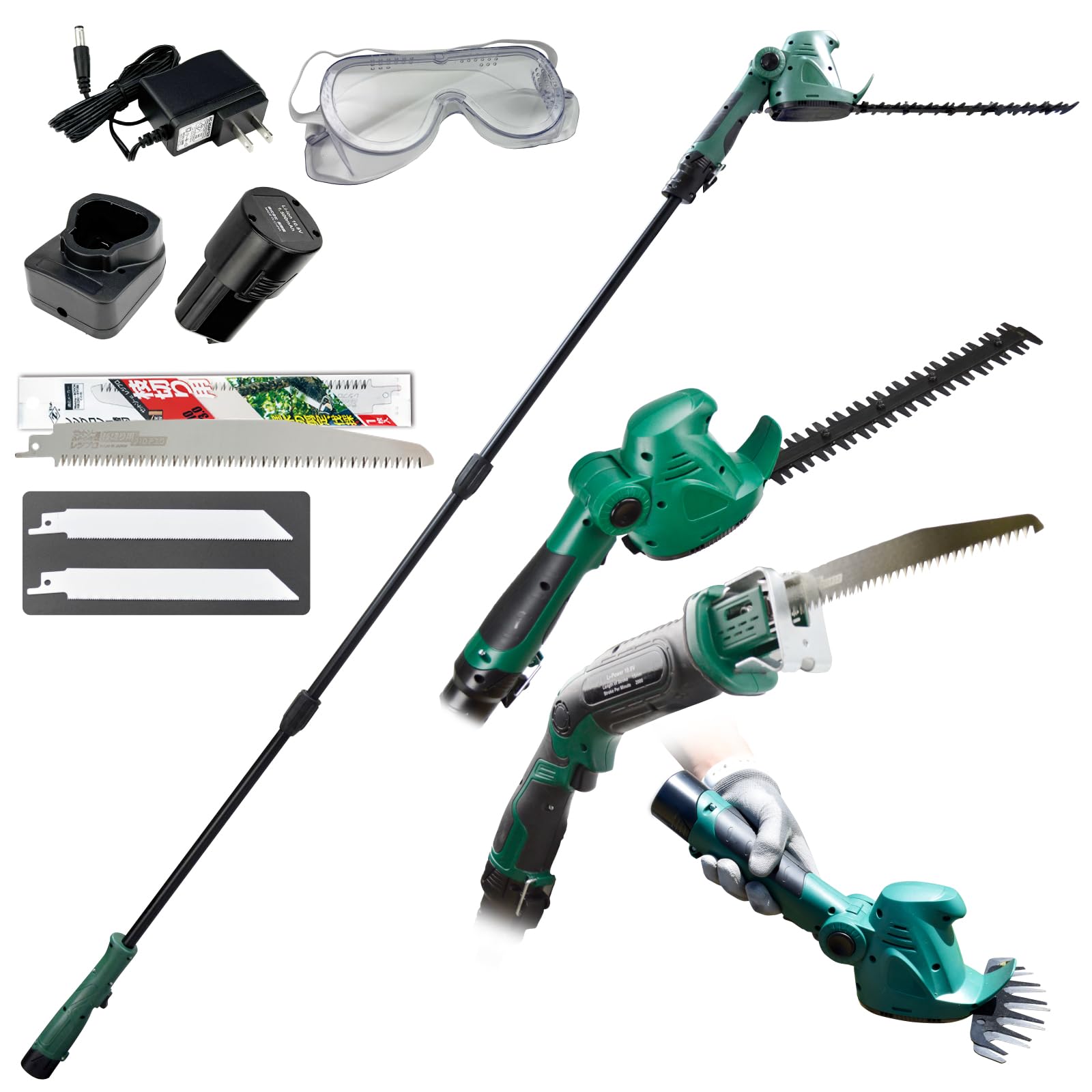Amazon | ヘッジトリマー ポールヘッジトリマー 充電式 電動