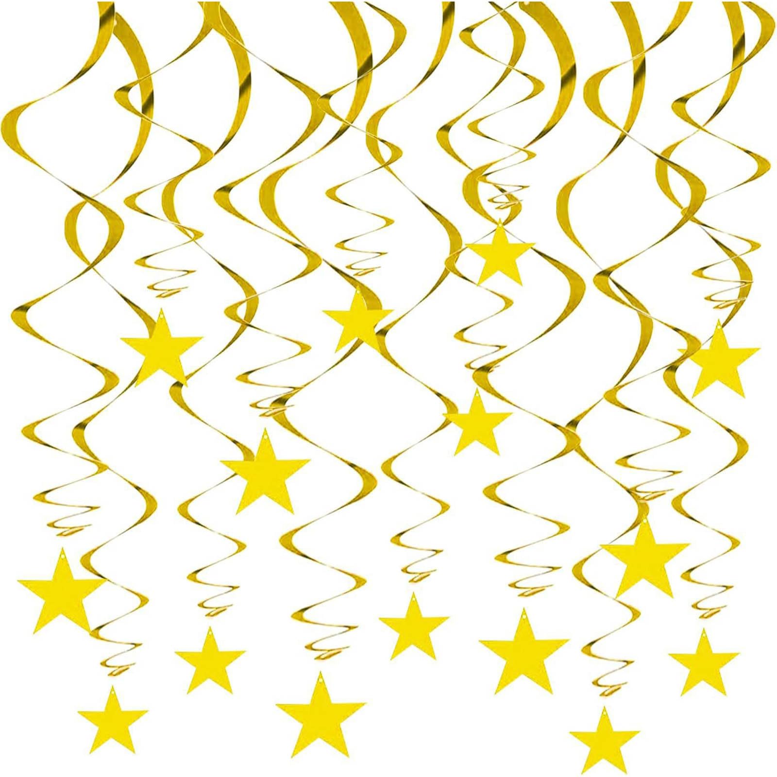 Buxuaaaa 30Pcs Multipurpose Star Hanging Swirls Decorations for Parties and Celebration Perfect for Creating Festival Atmospheres PVC Party Supplies