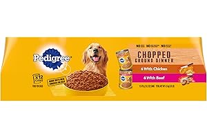 Pedigree Chopped Ground Dinner Grain Free Canned Wet Adult Dog Food Variety Pack